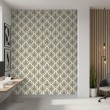 Arabesque Tapete Damastmuster Elegantes Beige Design