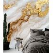 Luxury White and Gold Marble Photomural