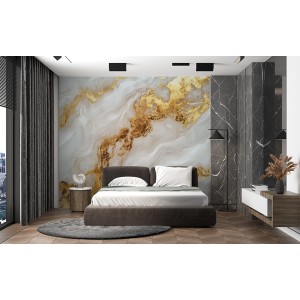 Metallic Gold Veined Marble...