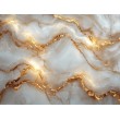 White Marble Photomural With Abstract Gold Veins