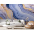 Fresque Murale en Marbre Lilas et Or