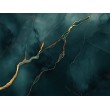 Fotomural de Mármol Verde Oscuro Con Vetas Doradas