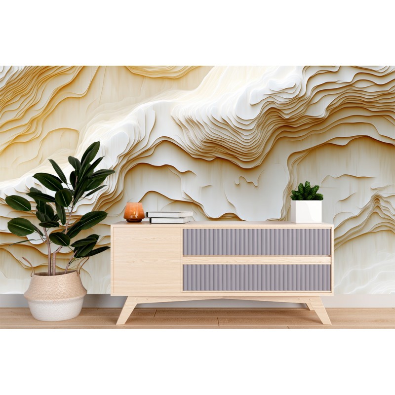 3D Fototapete mit Topografischer Karte