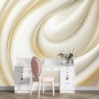 Fresque Murale 3D élégant Tourbillon Beige Avec Particules Scintillantes