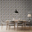 Wallpaper tile floral design blue