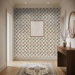 Wallpaper tile floral design brown and black