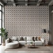 Wallpaper tile floral design blue and brown