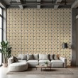 Wallpaper tile floral design yellow and black