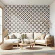 Wallpaper tile floral design black and brown