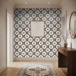 Wallpaper tile floral design black and brown