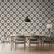Wallpaper tile floral design black and brown