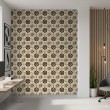 Wallpaper tile floral design black and gold