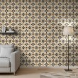 Wallpaper tile floral design black