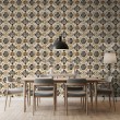 Wallpaper tile floral design black