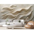3D Photomural Waves in Relief Plaster Effect