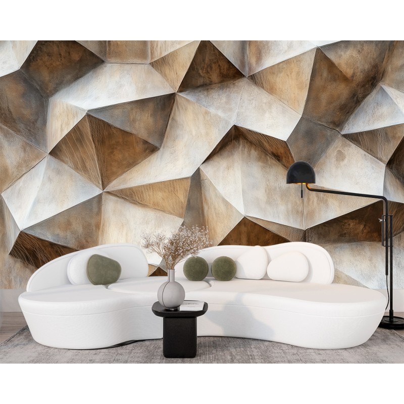 Fotomurale 3D Texture Angolare con Effetto Pietra