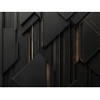 Schwarzes Geometrisches Relief 3D Fototapete