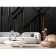 Fotomurale 3D con Rilievo Geometrico Nero