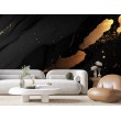 Black 3D Photomural with Gold Marble Effect