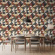 Carta da parati piastrella geometrica multicolore