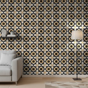 Wallpaper tile floral black...