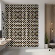 Wallpaper tile floral black and gold