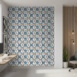Wallpaper tile flowers blue and white