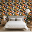 Wallpaper tiles retro geometric multicolor design