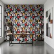 Wallpaper tiles retro abstract multicolor design