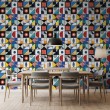 Carta da parati piastrelle design d’avanguardia multicolore