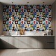 Wallpaper tiles avant-garde multicolor design
