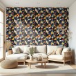 Wallpaper tiles triangular multicolor design