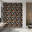 Papier peint carreaux design triangulaire multicolore