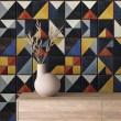 Wallpaper tiles triangular multicolor design