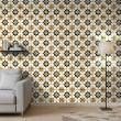 Wallpaper tile floral white and gold