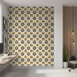 Wallpaper tile floral white and gold