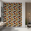 Papier peint carreaux design triangulaire orange et jaune