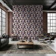 Wallpaper tiles violet and earthy tones triangular design