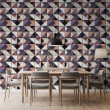 Wallpaper tiles violet and earthy tones triangular design