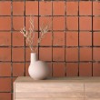 Papier peint carreaux design rustique orange