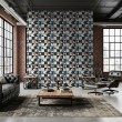 Wallpaper tiles rhombus multicolor design