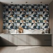 Wallpaper tiles rhombus multicolor design