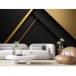 Fotomurale 3D Forme Geometriche con Dettagli Dorati
