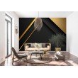 3D Fototapete Geometrische Formen mit goldenen Details