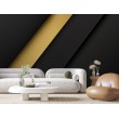 3D Fototapete Minimalistisches Design in Schwarz und Gold