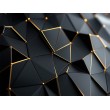Fresque Murale 3D Abstraite Noire avec Triangles