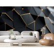 Black Abstract 3D Photomural with Triangles