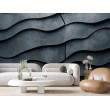 Fotomural 3D Textura Ondulada Con Fondo Gris