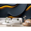 3D Black Abstract Waves Photomural
