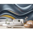 Silver Waves with Golden Reflections 3D Photomural